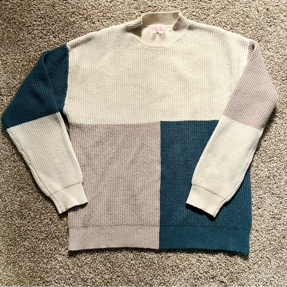 Pink Lily Color-block Sweater
